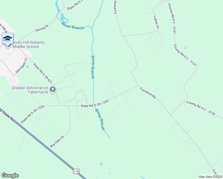 map of restaurants, bars, coffee shops, grocery stores, and more near 100-198 Ridge Creek Court in Holly Hill