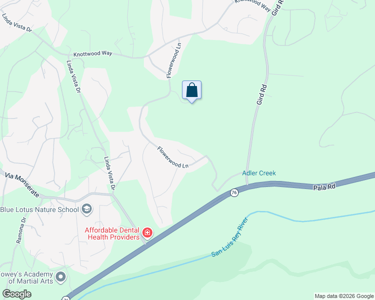 map of restaurants, bars, coffee shops, grocery stores, and more near 3349 Mendenaro Court in Fallbrook