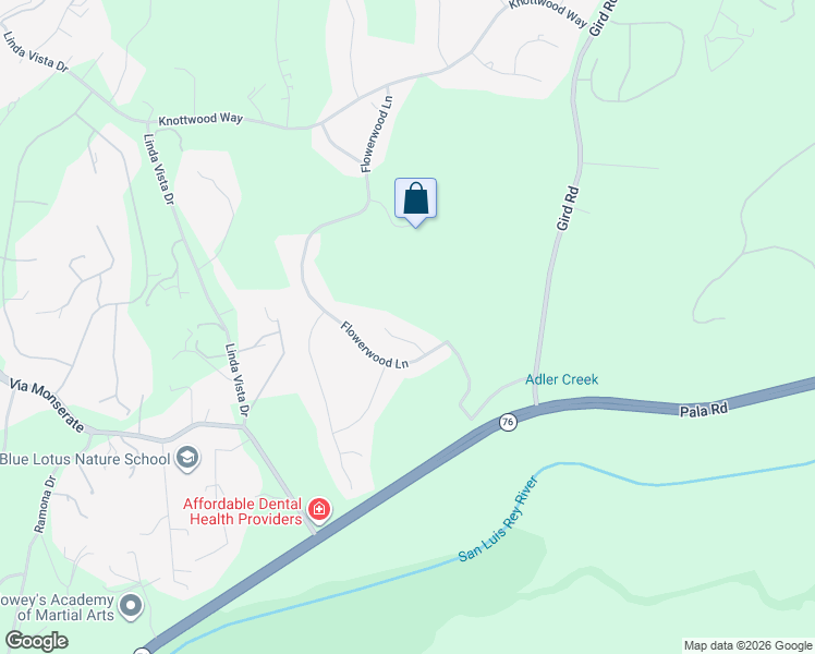 map of restaurants, bars, coffee shops, grocery stores, and more near 3349 Mendenaro Court in Fallbrook