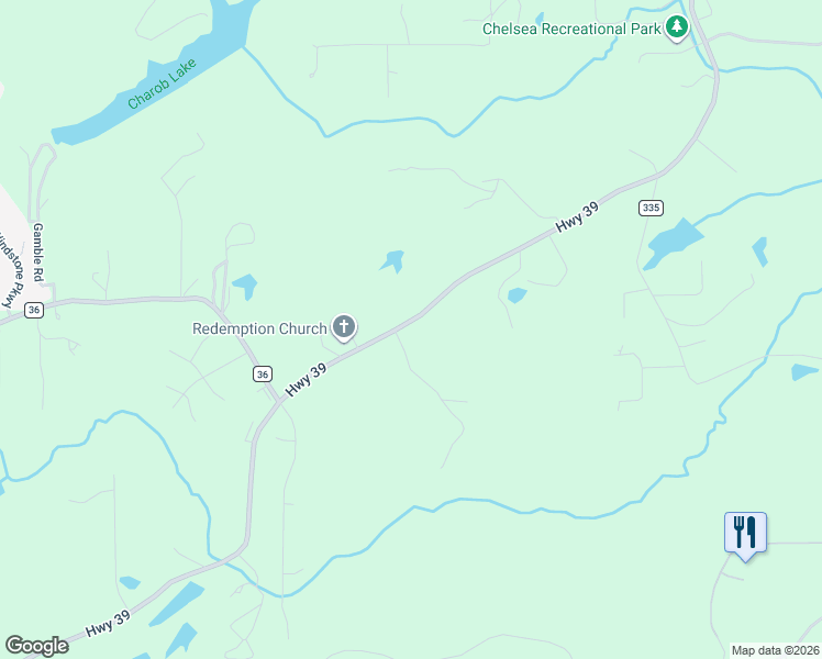 map of restaurants, bars, coffee shops, grocery stores, and more near 4015 County Road 39 in Chelsea