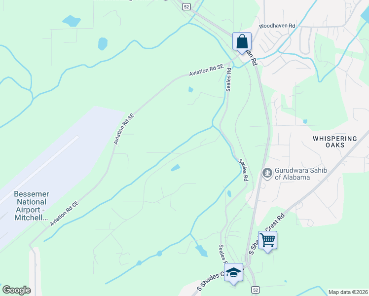 map of restaurants, bars, coffee shops, grocery stores, and more near 200 Porter Road in Bessemer