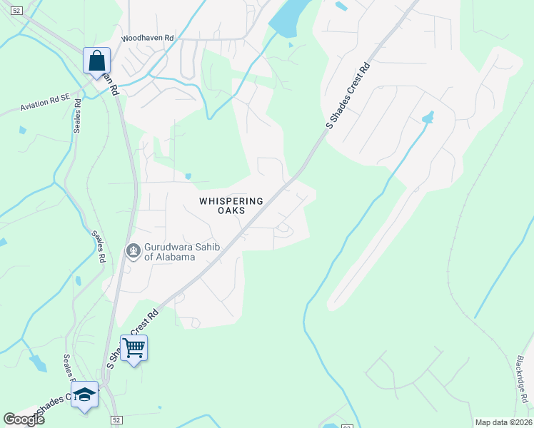 map of restaurants, bars, coffee shops, grocery stores, and more near 4149 South Shades Crest Road in Hoover