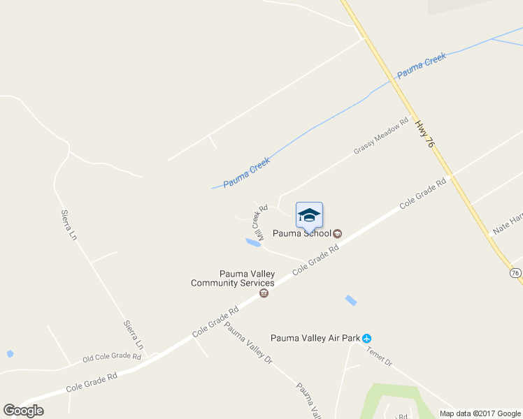 map of restaurants, bars, coffee shops, grocery stores, and more near 33224 Mill Creek Road in Pauma Valley
