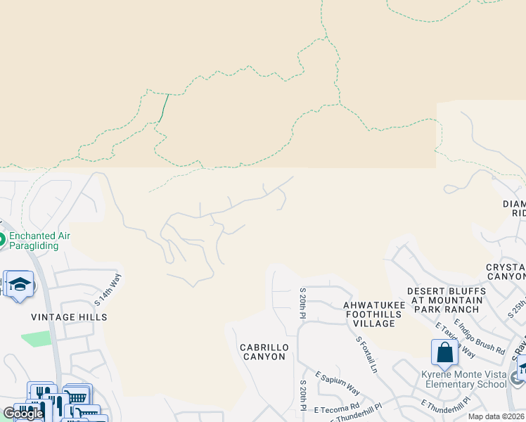 map of restaurants, bars, coffee shops, grocery stores, and more near 14236 South 20th Street in Phoenix