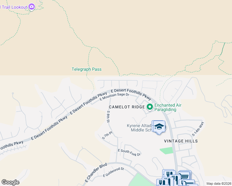 map of restaurants, bars, coffee shops, grocery stores, and more near 814 East Mountain Sage Drive in Phoenix