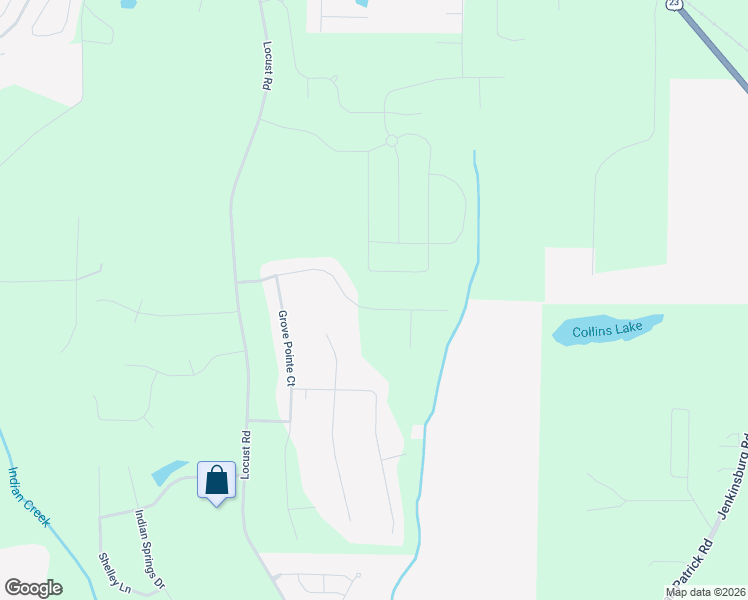 map of restaurants, bars, coffee shops, grocery stores, and more near 717 Grove Pointe Circle in Locust Grove