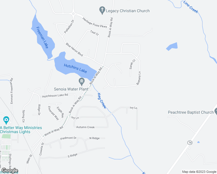 map of restaurants, bars, coffee shops, grocery stores, and more near 134 Brittany Lane in Senoia