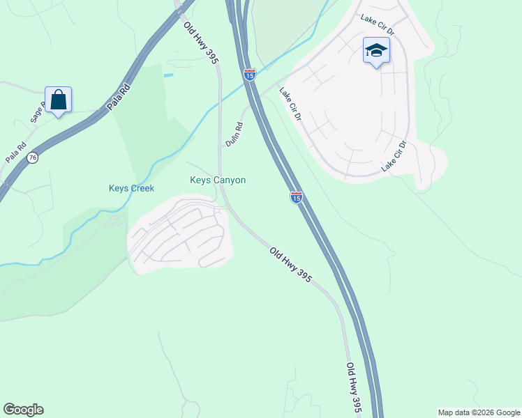 map of restaurants, bars, coffee shops, grocery stores, and more near 4687 Dulin Road in Fallbrook