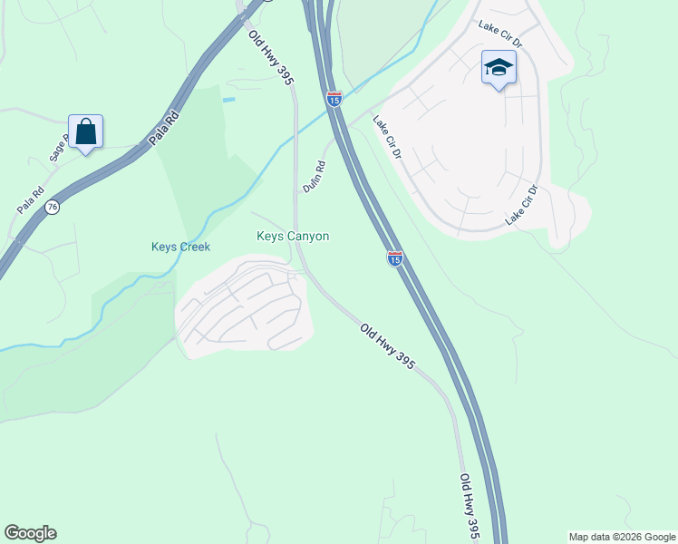 map of restaurants, bars, coffee shops, grocery stores, and more near 4687 Dulin Road in Fallbrook