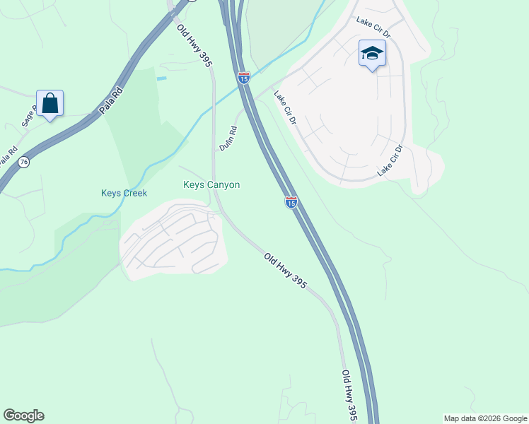 map of restaurants, bars, coffee shops, grocery stores, and more near 4687 Dulin Road in Fallbrook
