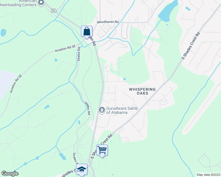 map of restaurants, bars, coffee shops, grocery stores, and more near 6612 Rice Circle in Bessemer