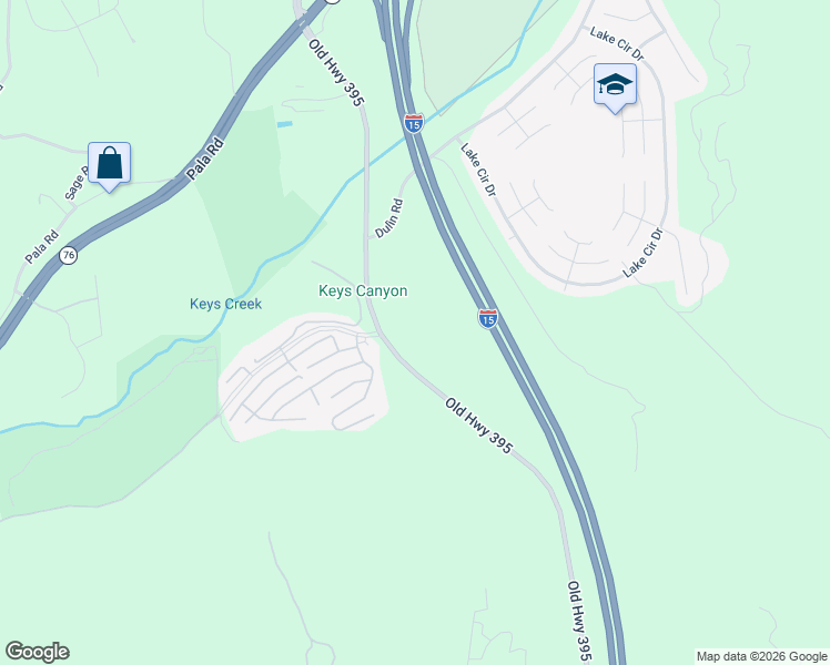 map of restaurants, bars, coffee shops, grocery stores, and more near 4687 Dulin Road in Fallbrook