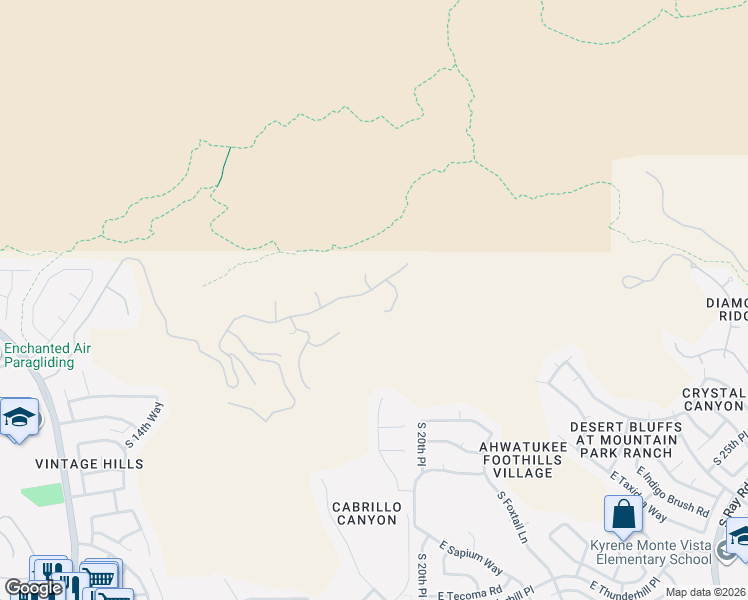 map of restaurants, bars, coffee shops, grocery stores, and more near 14236 South 20th Street in Phoenix