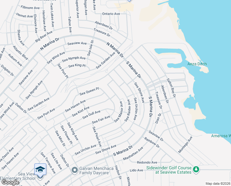 map of restaurants, bars, coffee shops, grocery stores, and more near 2614 Sea Manor Avenue in Thermal