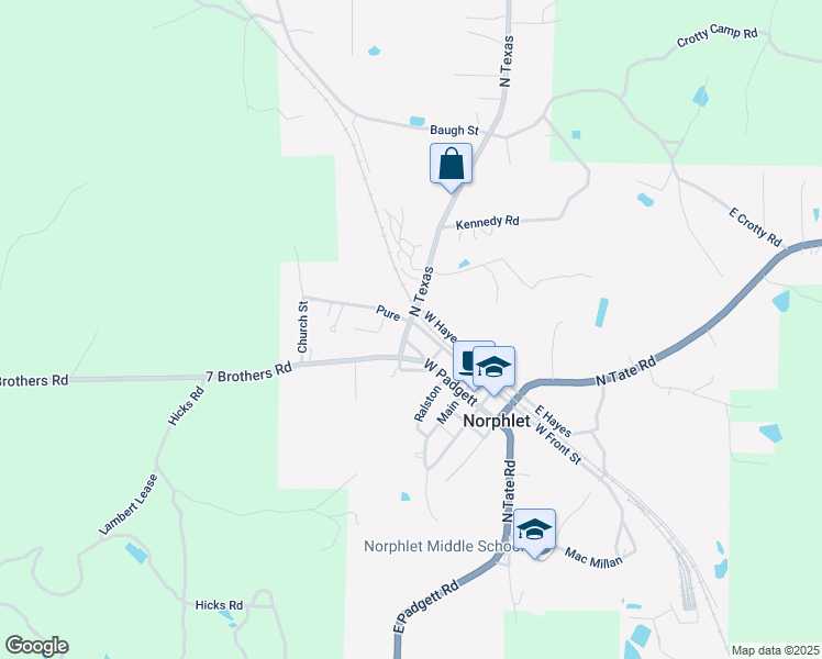 map of restaurants, bars, coffee shops, grocery stores, and more near 201 North Texas in El Dorado
