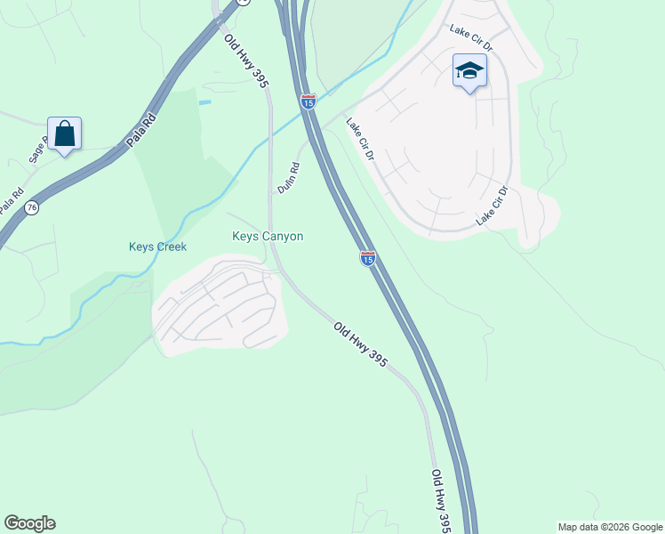 map of restaurants, bars, coffee shops, grocery stores, and more near 4687 Dulin Road in Fallbrook