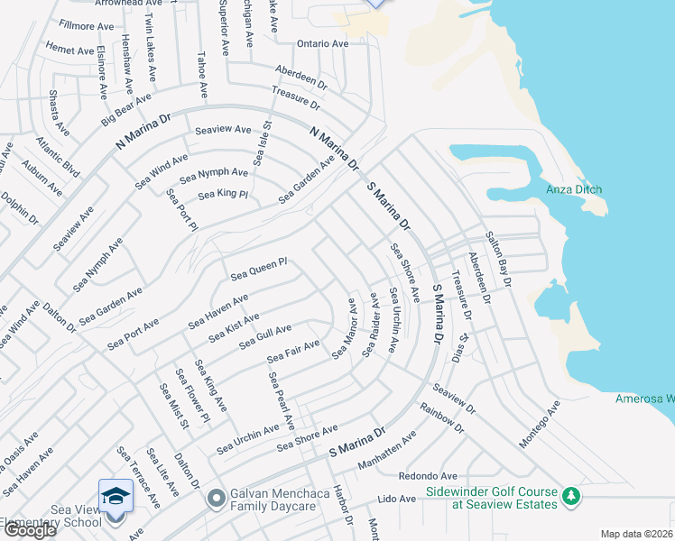 map of restaurants, bars, coffee shops, grocery stores, and more near 2614 Sea Manor Avenue in Thermal