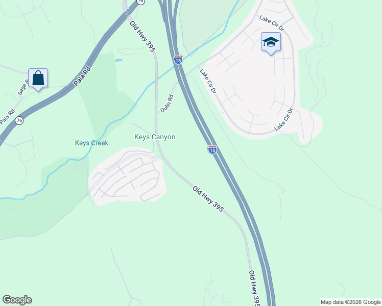 map of restaurants, bars, coffee shops, grocery stores, and more near 4687 Dulin Road in Fallbrook