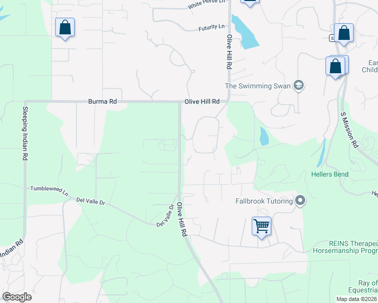 map of restaurants, bars, coffee shops, grocery stores, and more near 370 Spanish Spur in Fallbrook