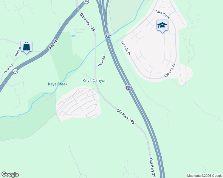 map of restaurants, bars, coffee shops, grocery stores, and more near 4687 Dulin Road in Fallbrook