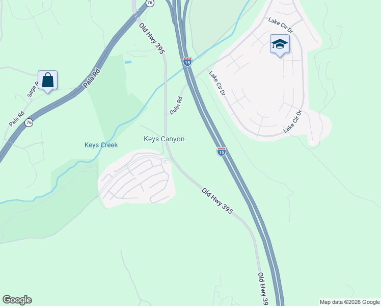 map of restaurants, bars, coffee shops, grocery stores, and more near 4687 Dulin Road in Fallbrook