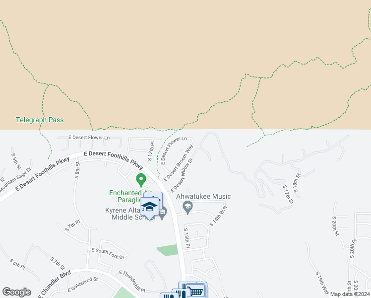 map of restaurants, bars, coffee shops, grocery stores, and more near 14213 South 14th Street in Phoenix