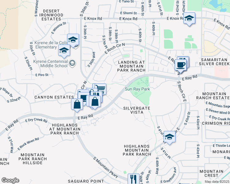 map of restaurants, bars, coffee shops, grocery stores, and more near in Phoenix