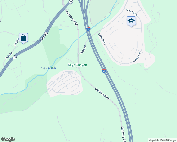 map of restaurants, bars, coffee shops, grocery stores, and more near 4687 Dulin Road in Fallbrook
