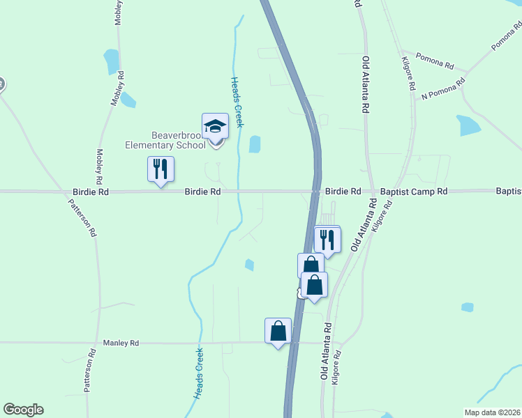 map of restaurants, bars, coffee shops, grocery stores, and more near 202 Cardinal Circle in Griffin