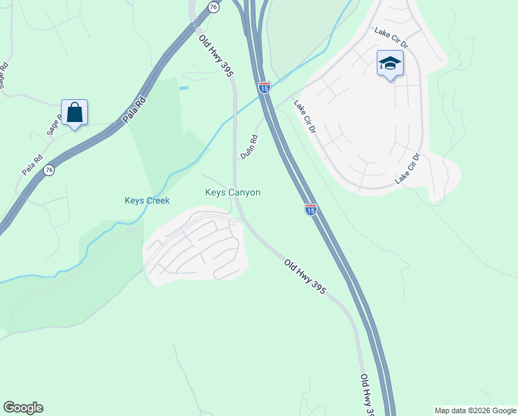 map of restaurants, bars, coffee shops, grocery stores, and more near 4687 Dulin Road in Fallbrook
