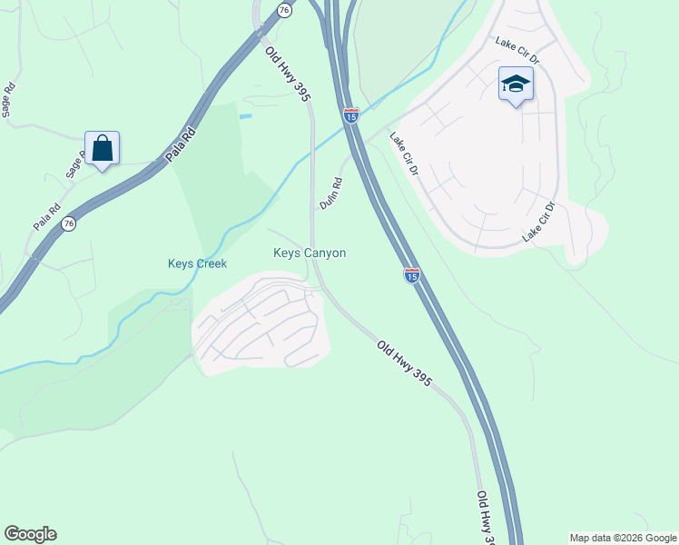 map of restaurants, bars, coffee shops, grocery stores, and more near 4687 Dulin Road in Fallbrook