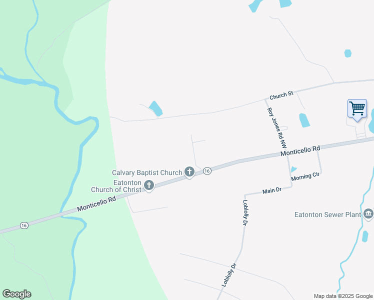map of restaurants, bars, coffee shops, grocery stores, and more near 107 Troy Edwards Road in Eatonton