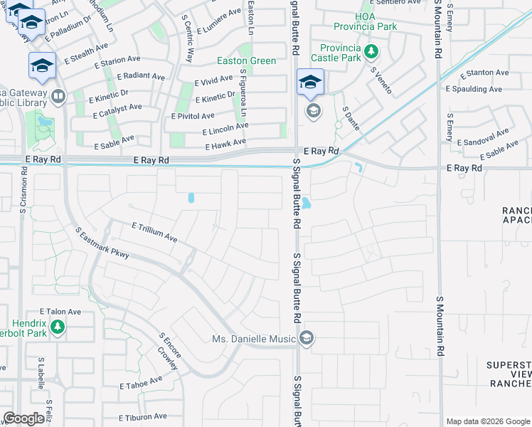 map of restaurants, bars, coffee shops, grocery stores, and more near 10611 East Tumbleweed Avenue in Mesa