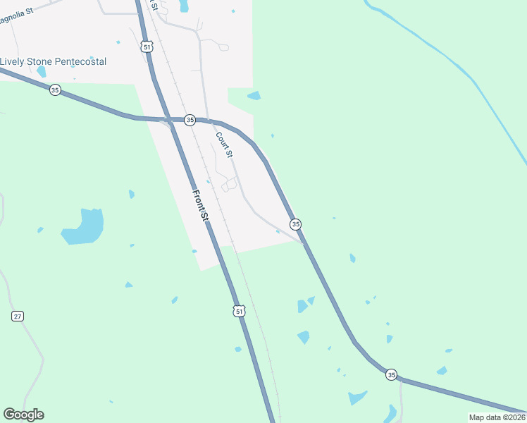 map of restaurants, bars, coffee shops, grocery stores, and more near 439 Court Street in Vaiden