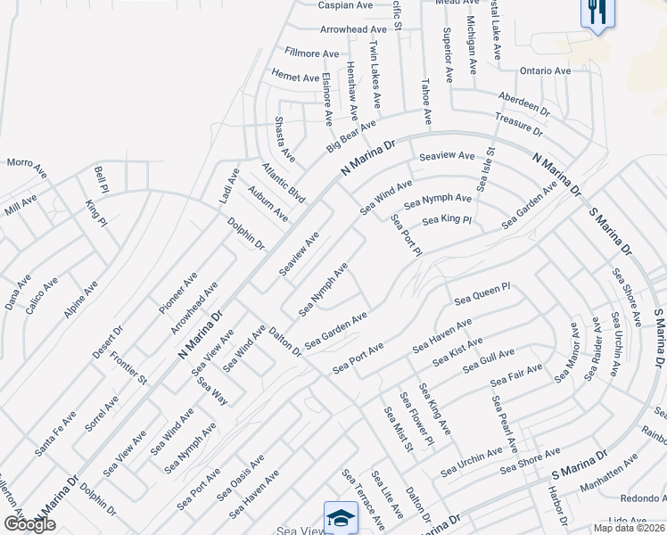 map of restaurants, bars, coffee shops, grocery stores, and more near 2651 Sea Nymph Avenue in Thermal