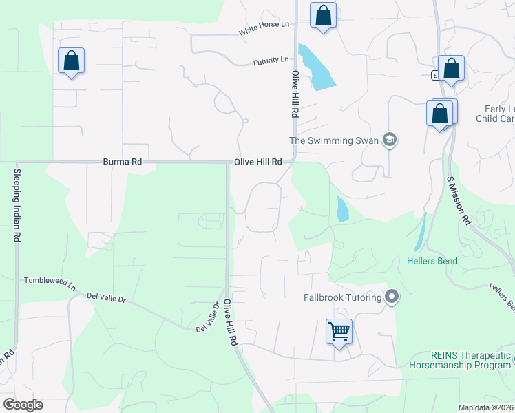 map of restaurants, bars, coffee shops, grocery stores, and more near 157 Spanish Spur in Fallbrook