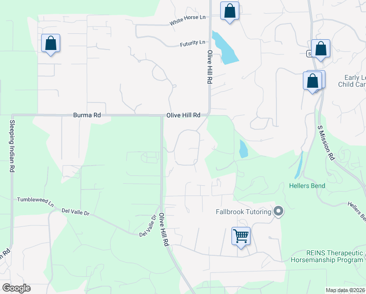 map of restaurants, bars, coffee shops, grocery stores, and more near 157 Spanish Spur in Fallbrook