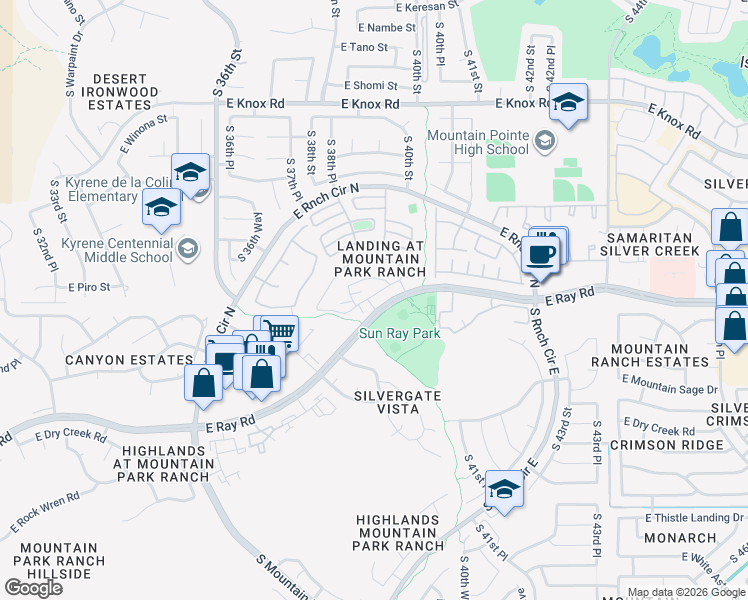 map of restaurants, bars, coffee shops, grocery stores, and more near in Phoenix