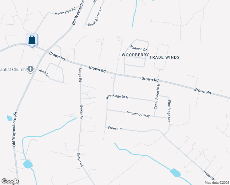 map of restaurants, bars, coffee shops, grocery stores, and more near 1624 Pine Ridge Drive North in Hephzibah