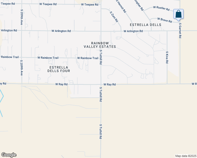 map of restaurants, bars, coffee shops, grocery stores, and more near 13912 South Tuthill Road in Buckeye