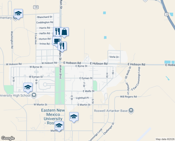 map of restaurants, bars, coffee shops, grocery stores, and more near 2-98 Ray Place in Roswell