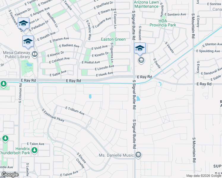 map of restaurants, bars, coffee shops, grocery stores, and more near 5209 South Vegas in Mesa
