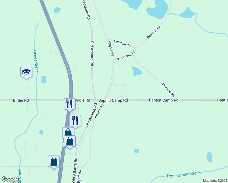 map of restaurants, bars, coffee shops, grocery stores, and more near 1466 Kilgore Road in Griffin