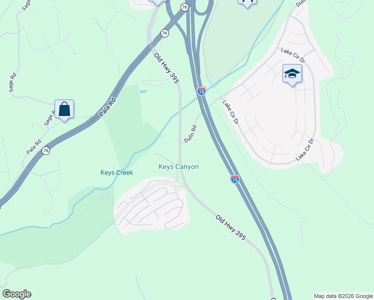 map of restaurants, bars, coffee shops, grocery stores, and more near 4726 Dulin Road in Fallbrook