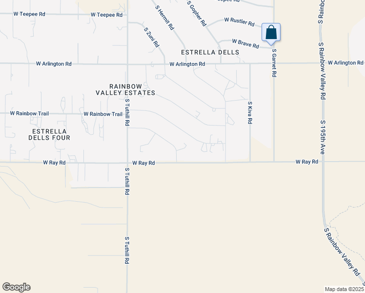 map of restaurants, bars, coffee shops, grocery stores, and more near 20017 West Rainbow Trail in Buckeye