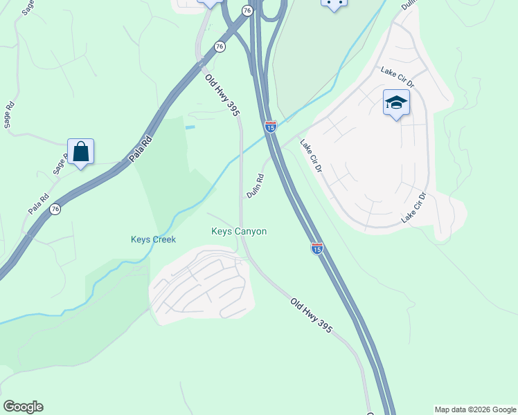 map of restaurants, bars, coffee shops, grocery stores, and more near 4726 Dulin Road in Fallbrook