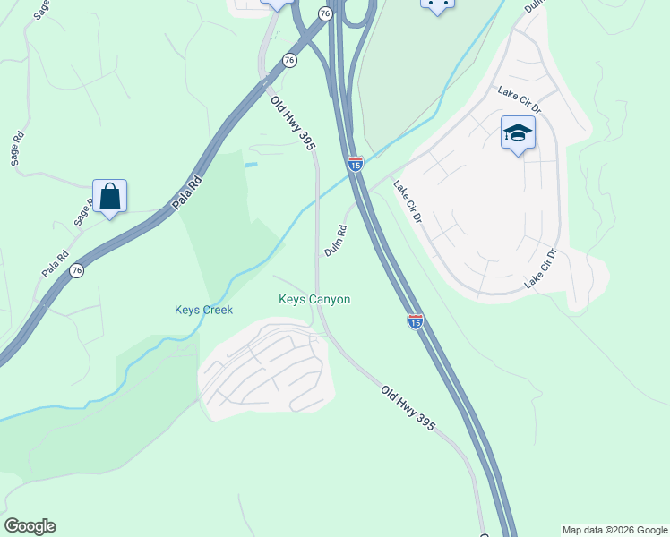 map of restaurants, bars, coffee shops, grocery stores, and more near 4726 Dulin Road in Fallbrook