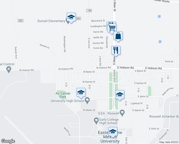map of restaurants, bars, coffee shops, grocery stores, and more near 51 West Byrne Street in Roswell