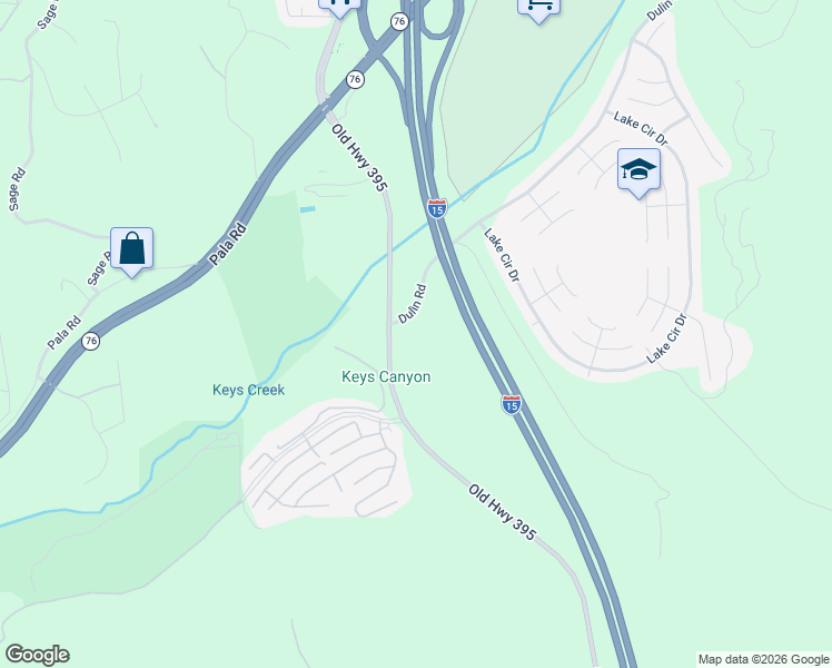 map of restaurants, bars, coffee shops, grocery stores, and more near 4726 Dulin Road in Fallbrook