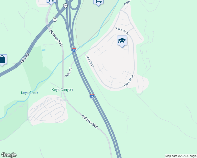 map of restaurants, bars, coffee shops, grocery stores, and more near 4030 Lake Circle Drive in Fallbrook